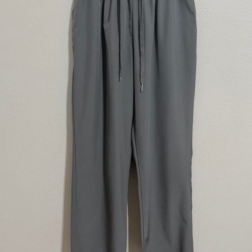 Grey Scrub Pants Straight Leg Drawstring Size Large